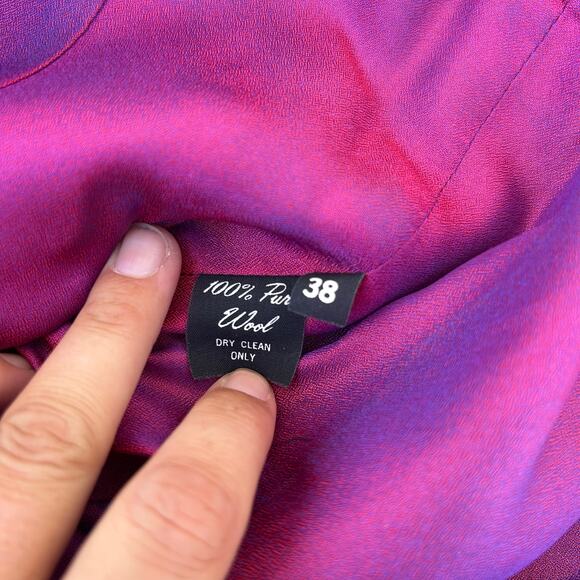 Vintage Q-Wear Wool Vest Red Cross 90s Black Embroidered Waistcoat 38 Size 8 - Picture 8 of 9